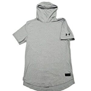 Under Armour HeatGear Short-Sleeve Hoodie Men’s M Gray Loose Fit